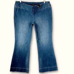 Express 70s Flare Pull On Stretch Blue Jeans Mid Rise Women Size 18/20 XL New